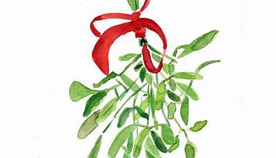 Christmas Paintings Mistletoe