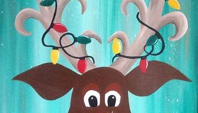 Christmas Paintings On Canvas Deer