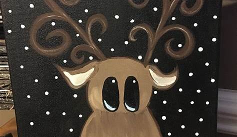 Christmas Paintings On Canvas Deer