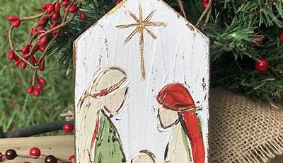Christmas Paintings On Canvas Easy Diy Nativity
