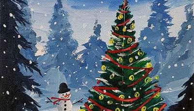 Christmas Paintings On Canvas Family