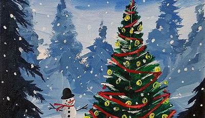 Christmas Paintings On Canvas Hard