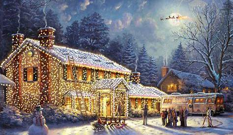 Christmas Paintings On Canvas House