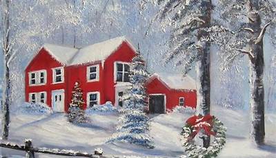 Christmas Paintings On Canvas Landscape