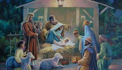 Christmas Paintings On Canvas Nativity