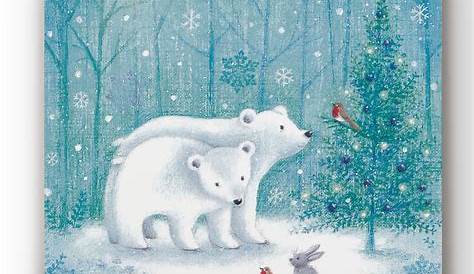 Christmas Paintings On Canvas Polar Bear
