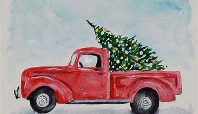 Christmas Paintings Red Truck Easy