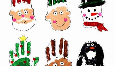 Christmas Paintings With Hand Prints