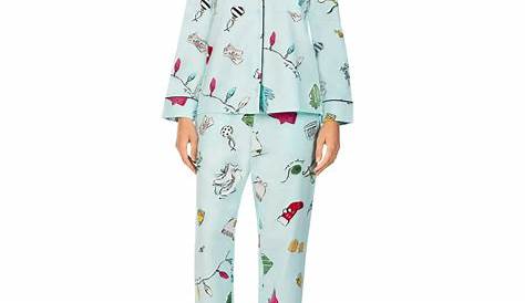 Christmas Pajamas Kate Spade New York Bow Tieprint Flannel Pajama Set Navy