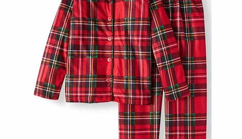 Christmas Pajamas Red Plaid US 12 3 Long Sleeve Pajama Set