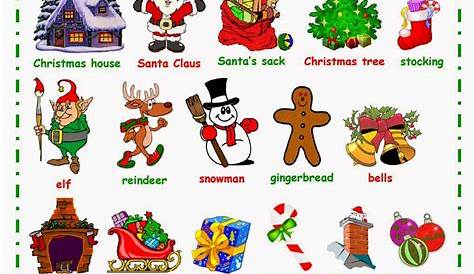 Christmas Pictures Vocabulary SpeechLanguageTherapySessions December Words