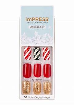 Christmas Press On Nails Kiss