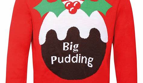 Christmas Pudding Jumper Mens LightUp Joke co uk