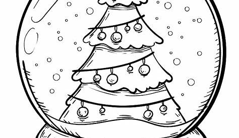 Christmas Snow Globe Coloring Pages With Gifts Page Printable