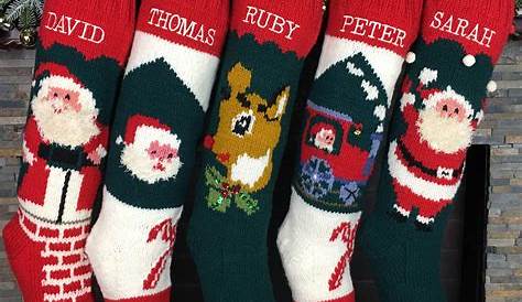 Christmas Stockings Knitted Personalized Snowflake Knit Stocking Available In 11 Designs