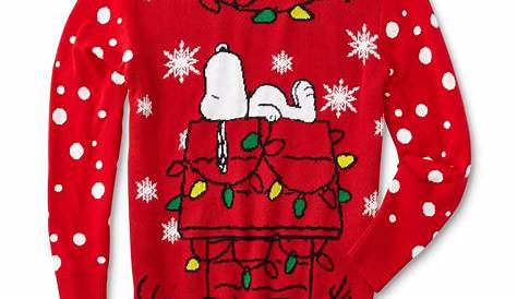 Christmas Sweater Snoopy Peanuts Boys' Ugly Pullover 2 Red XSmall 4