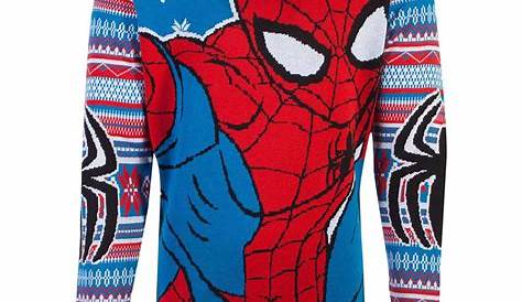 Christmas Sweater Spiderman Marvel SpiderMan LightUp Holiday For Adults Size