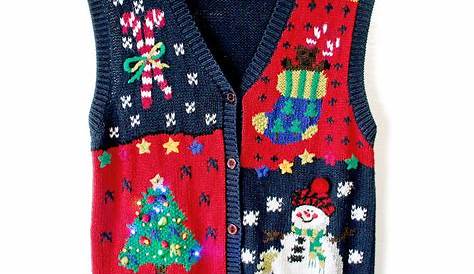 Christmas Sweater Vest Cardigan Pin On Ugly Party