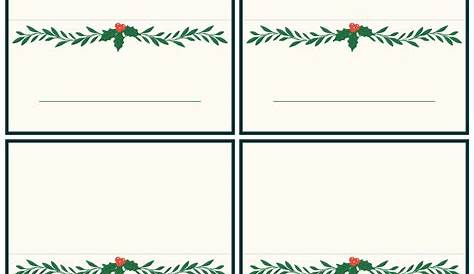Christmas Table Cards Template Free Printable Place Printable Word Searches