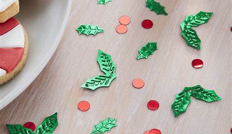 Holly Shaped Christmas Table Confetti Scatter By Ginger Ray