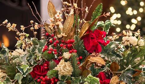 Christmas Table Flower Arrangements Vintage Holiday Silk Centerpiece