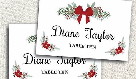 Christmas Table Name Cards Personalised Kraft Place Cute Etsy