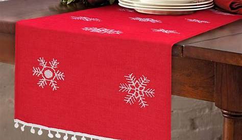 Christmas Table Runner Argos Embroidered Tree Saro Lifestyle 1710 N1672B In