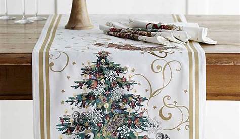 Christmas Table Runner Williams Sonoma 'Twas The Night Before cloth