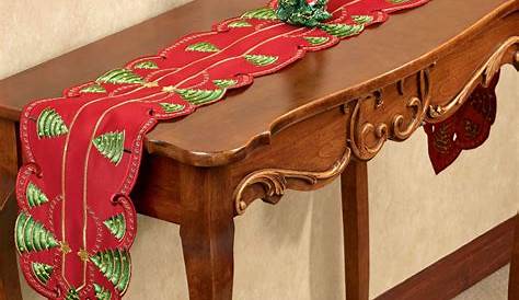 Christmas Table Runners At Hobby Lobby Poinsettias Pinecones Berries And NeedlesMeasures 36L
