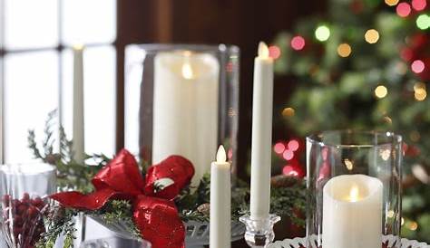 Christmas Table With Candles Idea Greenery Decorations