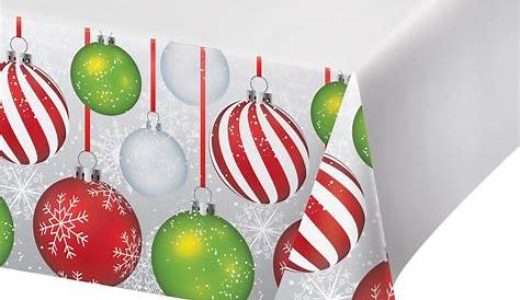 Christmas Tablecloth Plastic Festive PVC Flannel Back Xmas Design Home Decor