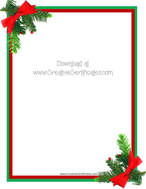 Free Holiday Stationery Templates Word Of Christmas 1 Free Stationery