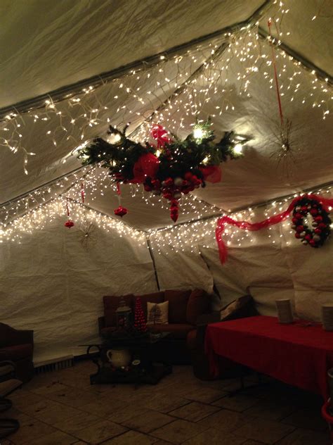 Christmas Dinner in tented patio Party tent decorations, Outdoor