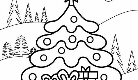 Christmas Tree Coloring Page Child