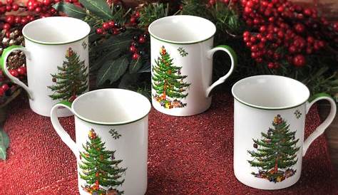 Christmas Tree Mug Vintage Spode s Pair Of s Coffee s Made