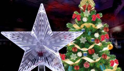 Christmas Tree Topper Light Up Star 12" ed Snowy Crystal Style Clear