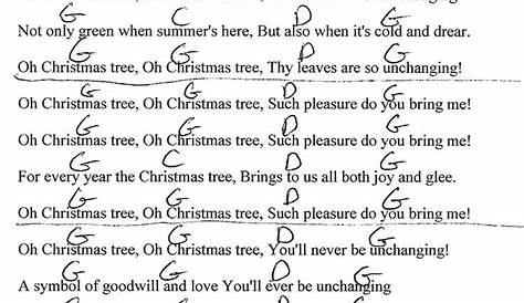 Christmas Tree V Chord White Piano Guitar s Sheet Music PDF