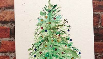 Christmas Tree Watercolor Paintings Easy