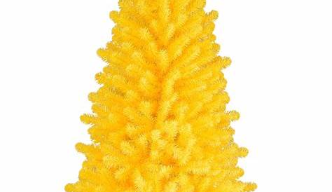 Christmas Tree Yellow And Red Ornament Concept Festive Decoration For Ball
