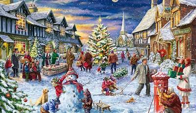Christmas Village Paintings
