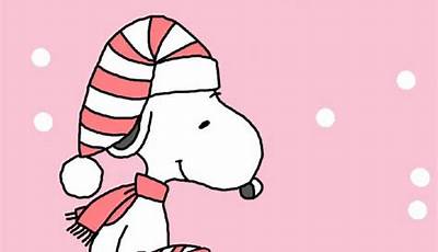 Christmas Wallpaper Aesthetic Snoopy Pink