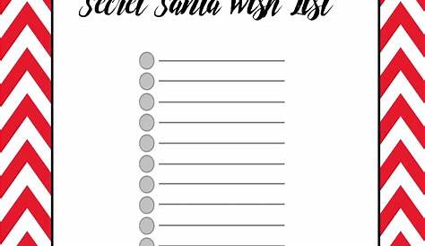 Christmas Wishlist Secret Santa Survey Printable Free Download