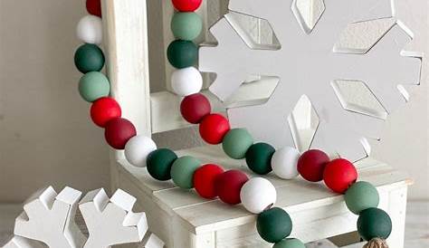 Christmas Wooden Garland Bead Bright Red Wood Bead