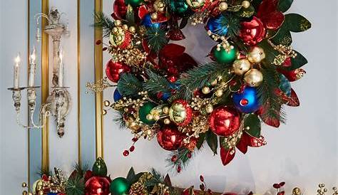 Christmas Wreath Jewel Colors Beautiful Toned Ornament By PlainJaneKids