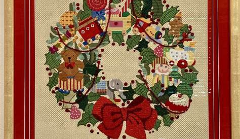 Christmas Wreath Needlepoint Canvas Laura Perin Charted Presents