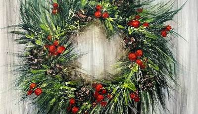 Christmas Wreath Paintings On Canvas
