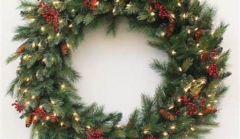 Christmas Wreath Realistic Deluxe Cedar Base Berries Bow