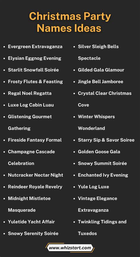 Christmas Event Theme Names