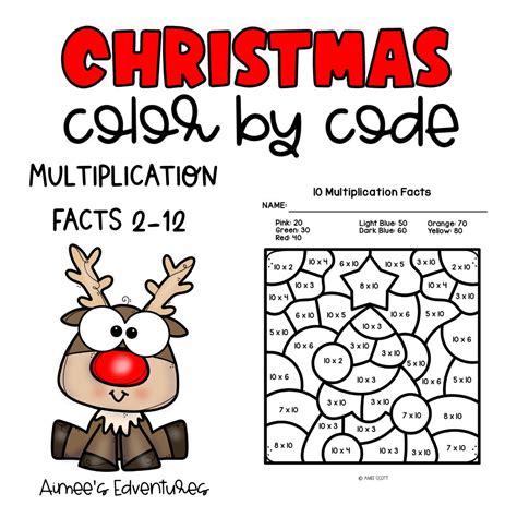 Christmas Math Code Worksheets