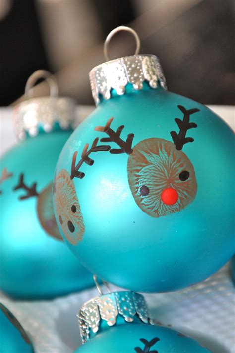 Reindeer Thumbprint Christmas Ornament Craft